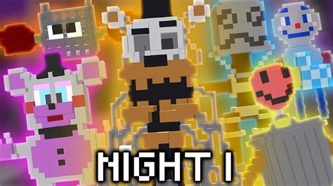 Minecraft Fnaf 6 Night 1 Molten Freddy And The Trash Animatronics