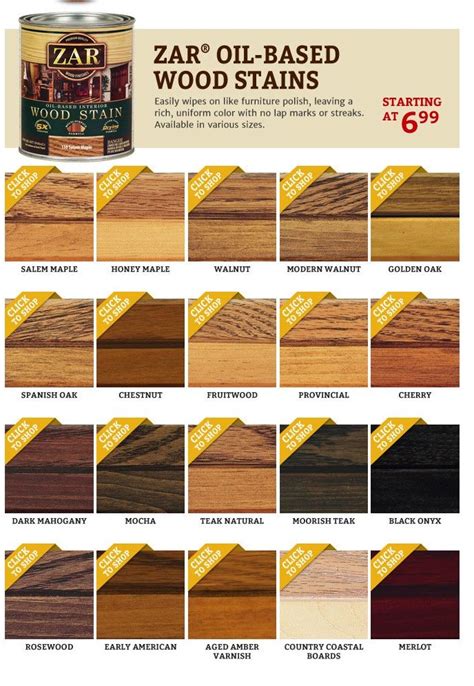 Zar Stain Color Chart