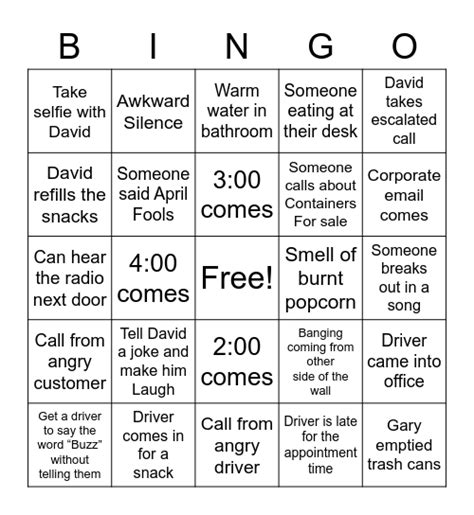 BUZZ Bingo Card