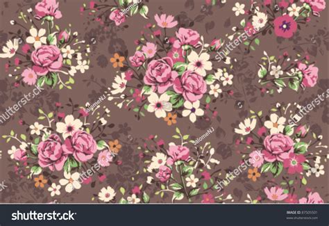 Seamless Wallpaper Vintage Rose Pattern Stock Vector 87505501 ...