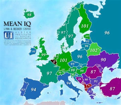 Iq Map Of Europe R MapPorn