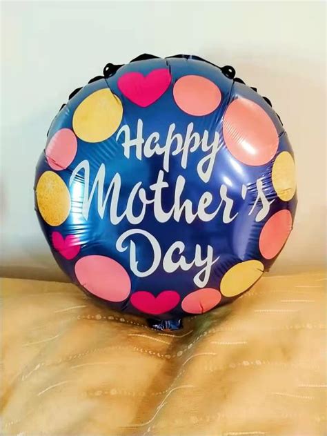 18 Inches Blue Round Dot Heart Happy Mother S Day Party Decorations