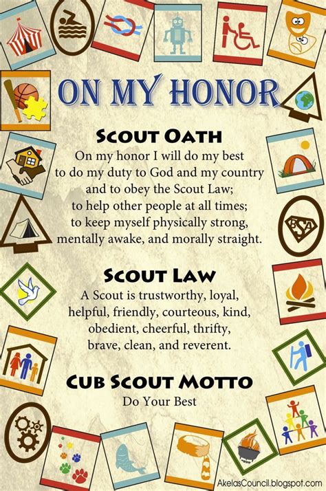 Scouting On My Honor Cub Scouts Tiger Cub Scout Oath Cub Scout Motto