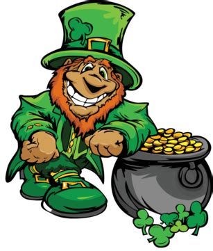 St Patricks Day Leprechauns Holding Sign Lucky Cartoons Cartoon Vector