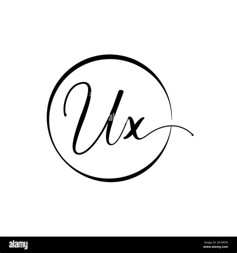 Initial Ux Letter Logo Design Vector Template Abstract Script Letter