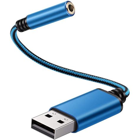 USB to 3.5mm Headphone Jack Audio Adapter,External Stereo Sound Card ...