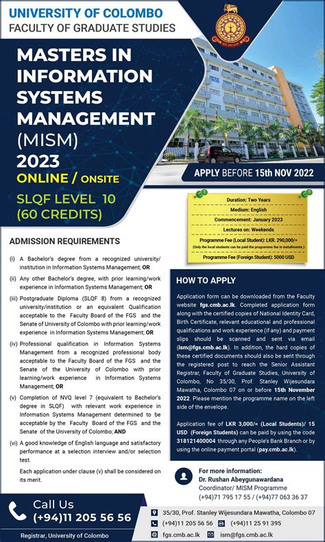 Masters In Information Systems Management Mism 2023 University Of