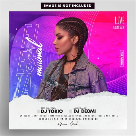 Premium Psd Club Vibes Party Instagram Banner Flyer