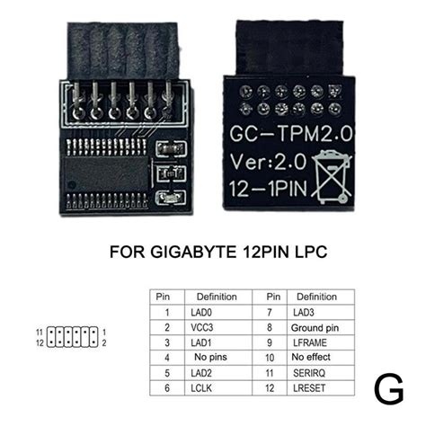 Tpm2 0 Security Module Supports Multi Brand Motherboards 20 1pin 12 14