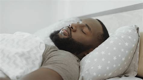 Man Resting In Bed In Morning Adult Covering Stock Footage Sbv