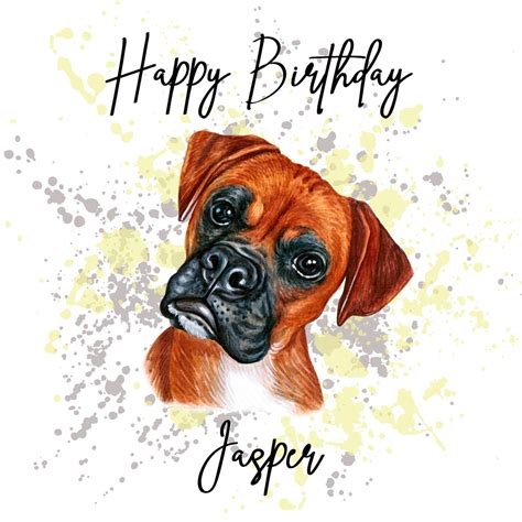 Personalised Boxer Dog Birthday Card Card Dog Breed Card Etsy Uk