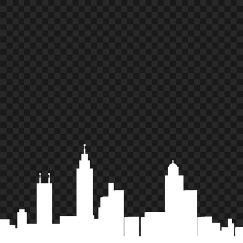 White Skyline City Building Silhouette PNG | Citypng