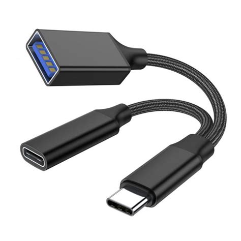 USB C OTG, адаптер для телефона USB C 2.0, зарядный порт с адаптером ...
