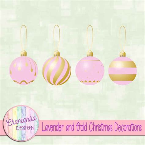 Lavender and Gold Christmas Ornaments