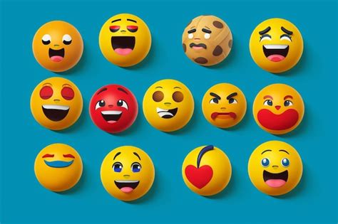 Um conjunto de emoticons Vários emoticons para mensagens Dia Mundial