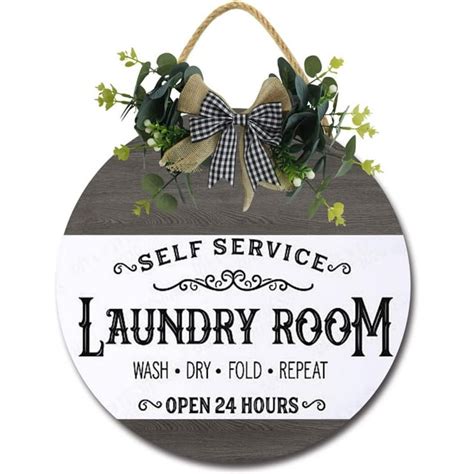 Eveokoki 12 Laundry Room Decor Sign Wooden Rustic Laundry Room 25 Sign