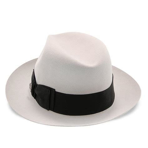 Mens Stetson Temple Fur Felt Fedora Hat Feather Black