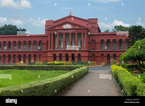 Facade of a courthouse, Karnataka High Court, Bangalore, Karnataka ...