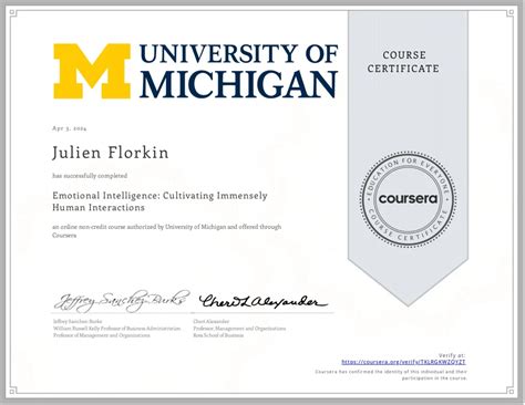 Universidad De Michigan Inteligencia Emocional Certificaci N De