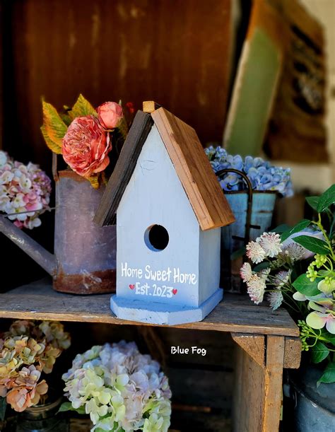 Custom Wood Birdhouse Personalize Birdhouse Outdoor Garden Gift Rustic