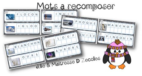 Banquise Hiver Mots Recomposer Lettres Capitales Mes Tresses D