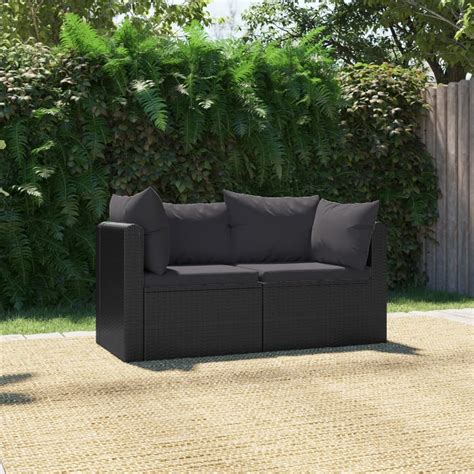 Canap S De Jardin Pcs Avec Coussins R Sine Tress E Noir