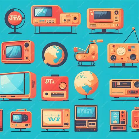 Día Mundial De La Televisión Iconos Ilustración Vector Ilustración Arte