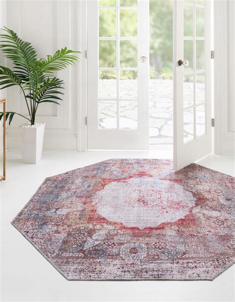 Multicolor 7 10 X 7 10 Washable Yara Octagon Rug