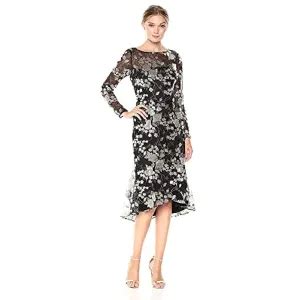 Carmen Marc Valvo Infusion Women S L S Sequin Mesh Below The Knee