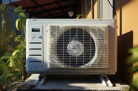 Premium Photo Outdoor AC Unit Houses Coil And Motor For Efficient Cooling