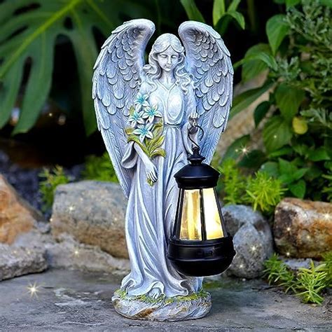 Iokuki Solar Garden Statues Outdoor Décor Angel Outdoor