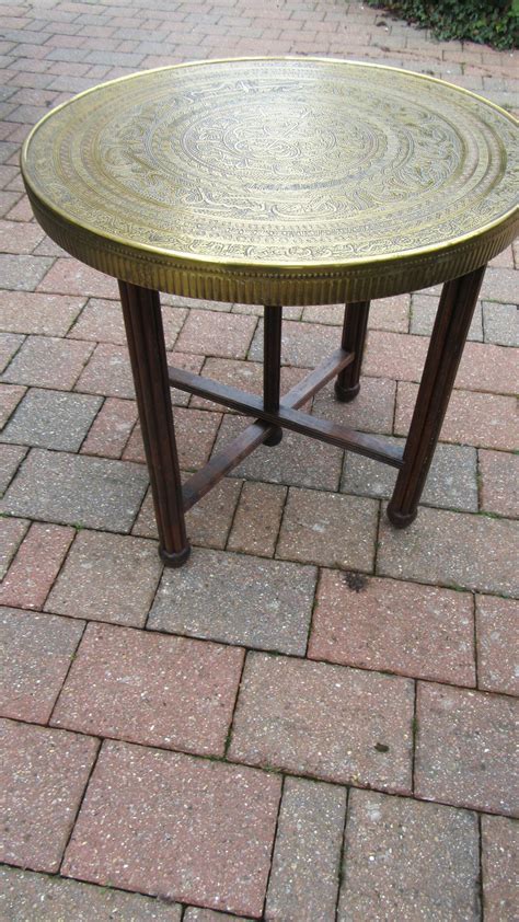 Decorative Antique Indian Brass Folding Occasional Table Etsy