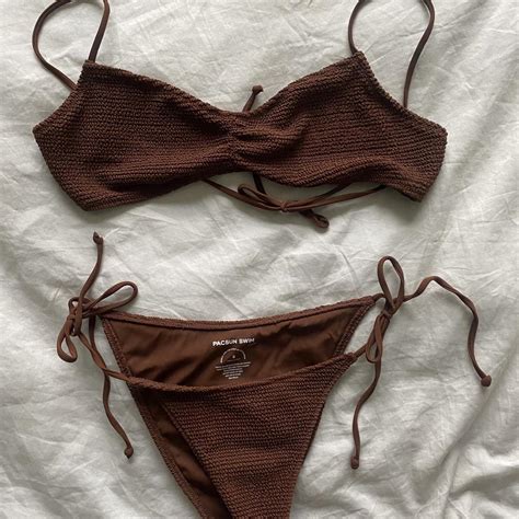 Brown Pacsun Eco String Bikini Medium Top Small Depop