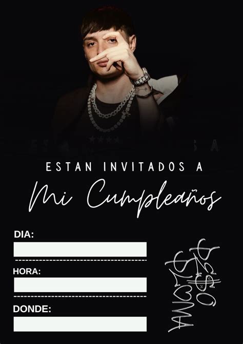 Invitación Cumpleaños Peso Pluma SOLO DIGITAL Etsy España