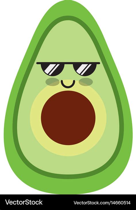 Avocado Fresh Vegetable Kawaii Character Vector Image