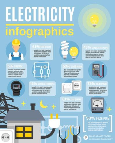 Conjunto De Infograf A De Electricidad Vector En Vecteezy