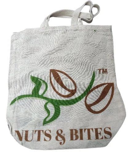 Printed Loop Handle Canvas Shopping Bag Size Dimension 14 X 10 Inches