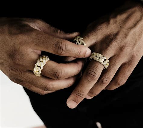 タイプ Hip Hop Mens Cuban Ring Jewelry Women Gold Plated Cuban Link Ring ギフト