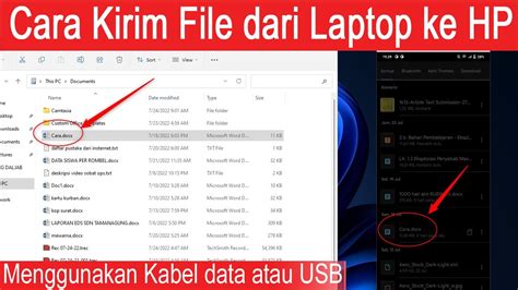 Cara Mengirim File Dari Laptop Ke Hp Dengan Kabel Data YouTube