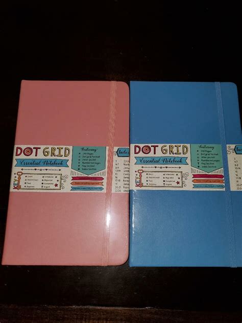 Piccadilly Dot Grid Essential Notebook Medium Blue Coral X New