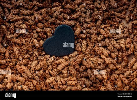 Heart Shaped Objects On Brown Leaves Stock Photo Alamy