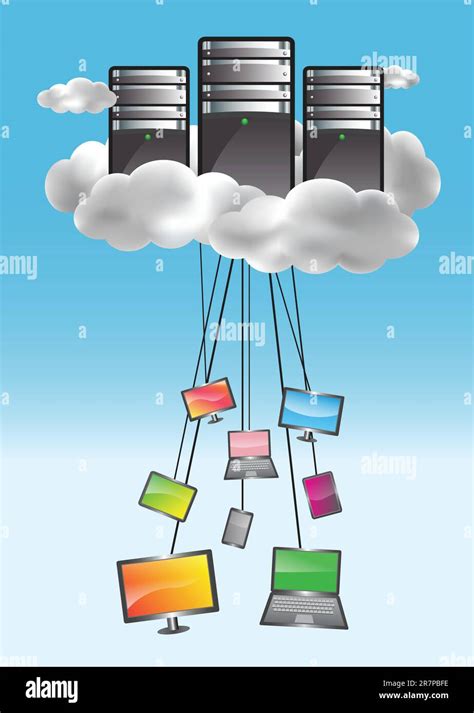 Cloud Computing Concept With Data Servers And Connected Computers