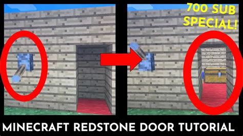 Minecraft Redstone Door Tutorial 700 Sub Special Youtube