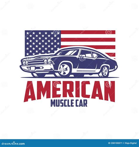 American Muscle Car Illustration Vector Logo Template Set Stock Vector ...