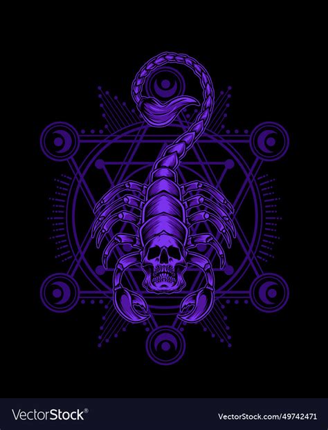 Scorpion skull with sacred geometry Royalty Free Vector