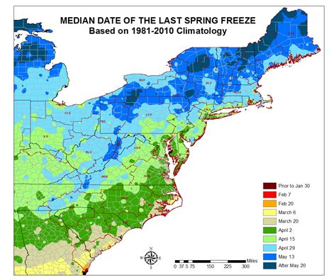 Last Frost Date Map - Sasha Costanza