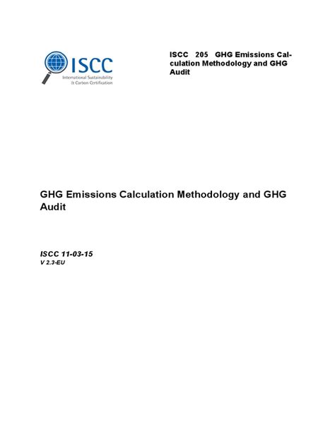 Pdf Iscc Eu 205 Ghg Emissions Calculation Methodology And Ghg Audit 2