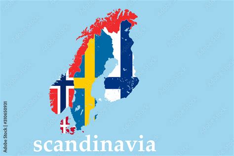 scandinavia countries flag Stock Illustration | Adobe Stock