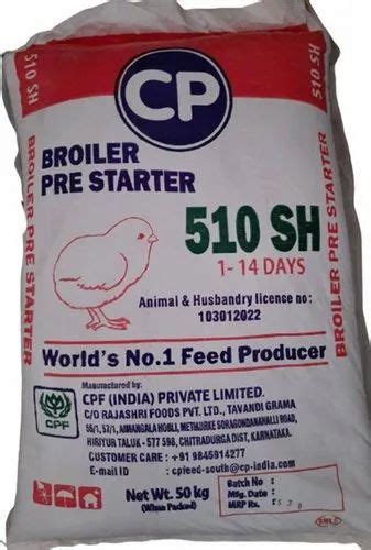 Crumb Cp Broiler Pre Starter Poultry Feed Packaging Type Bag