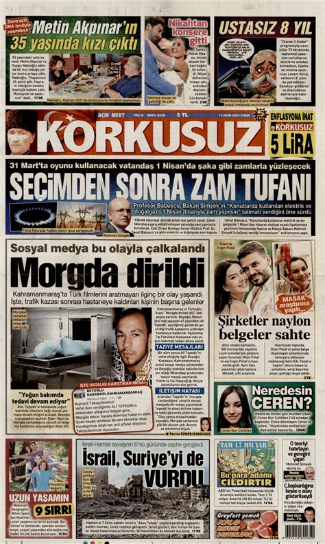 Korkusuz Gazetesi Korkusuz Man Et Oku Haberler Ekim